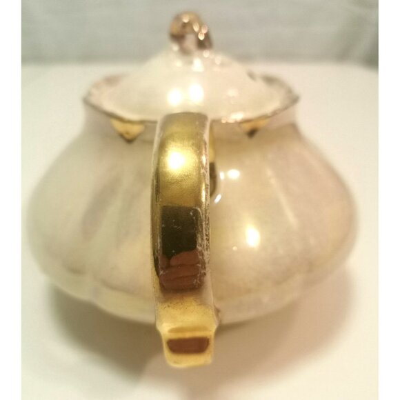 Vintage Ellgreave Burslem England Iridescent Lusterware Teapot Pearl Finish - Picture 2 of 9